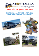 Monddia Voyages, Brochure Groupes, saison 2022