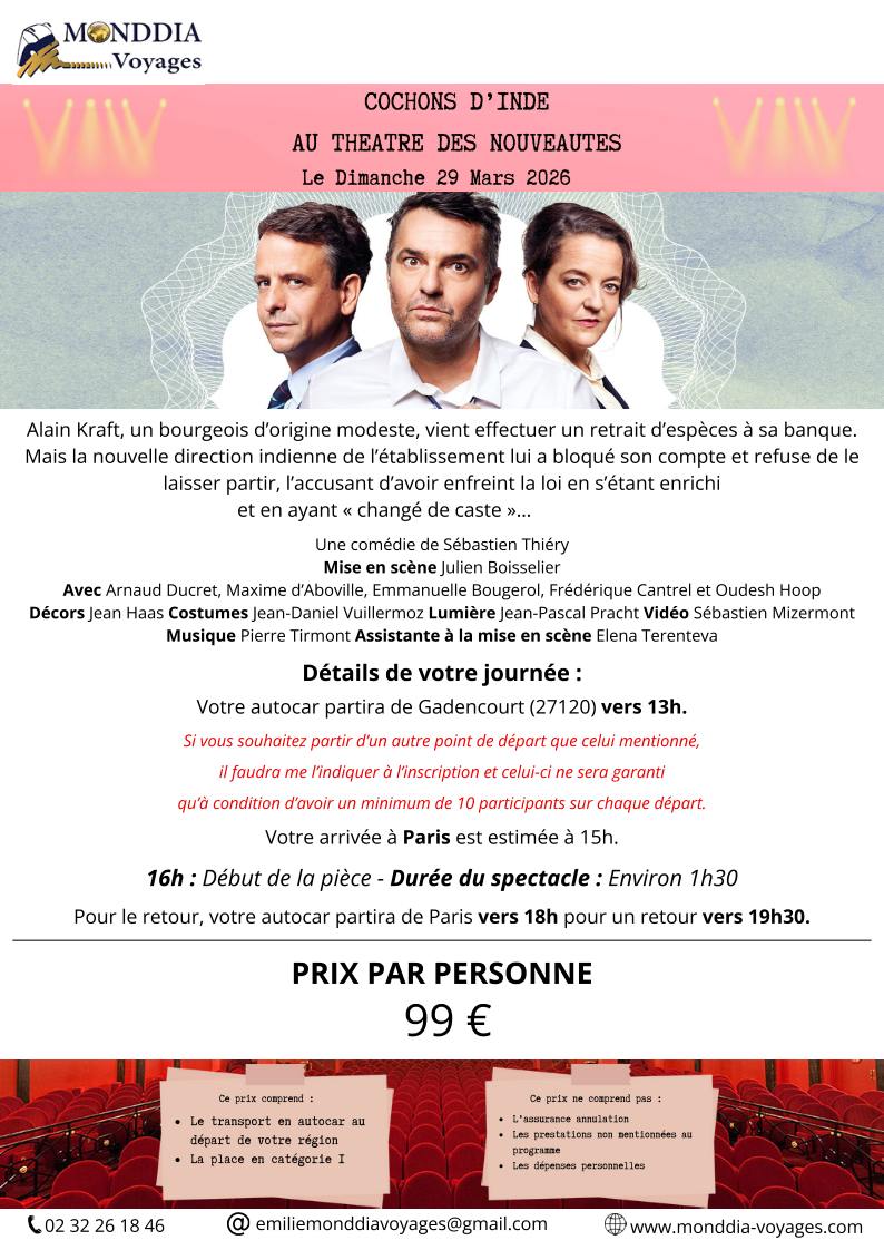 Cochons d'Inde, Dimanche 29 Mars 2026