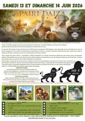 Pairi Daiza, samedi 13 et dimanche 14 juin 2026